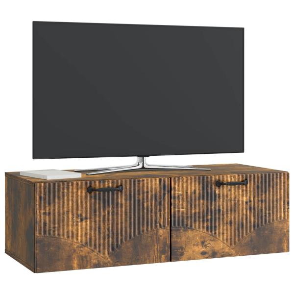 Wandmontierter TV-Schrank Geräucherte Eiche 98 x 41 x 30 cm