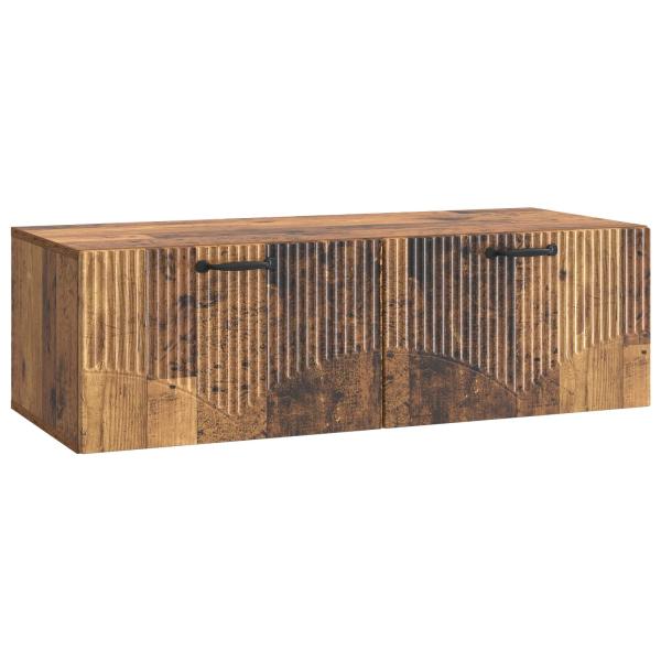 Wandmontierter TV-Schrank Altholz 98 x 41 x 30 cm Holzwerkstoff