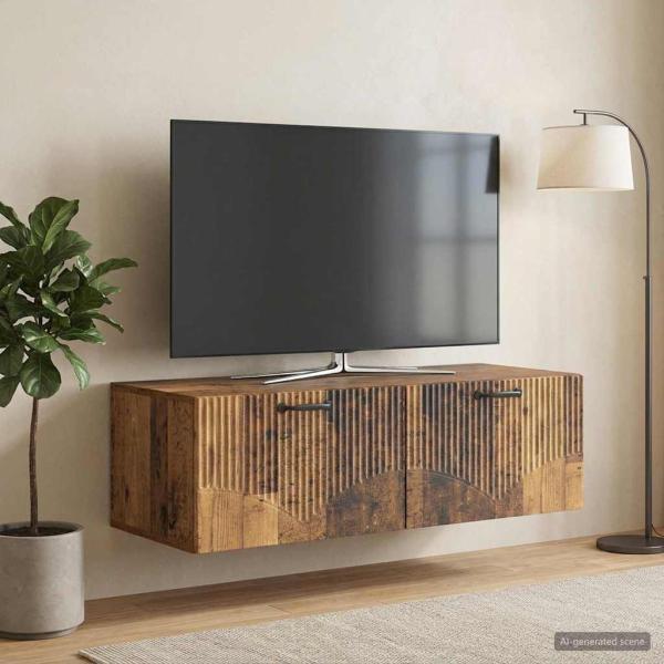 Wandmontierter TV-Schrank Altholz 98 x 41 x 30 cm Holzwerkstoff