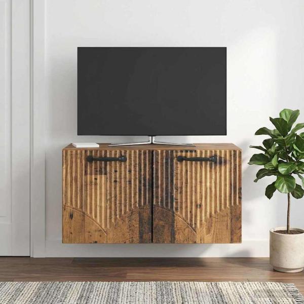 ARDEBO.de - Wandmontierter TV-Schrank Altholz 59,5 x 31 x 30 cm