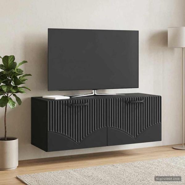 ARDEBO.de - Wandmontierter TV-Schrank Schwarz 78,5 x 31 x 30 cm