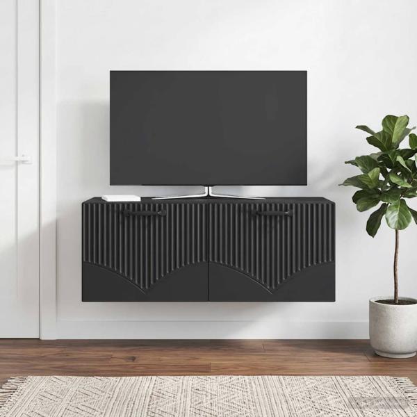 Wandmontierter TV-Schrank Schwarz 78,5 x 31 x 30 cm