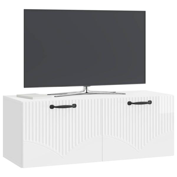 Wandmontierter TV-Schrank Hochglanz Weiß 78,5 x 31 x 30 cm