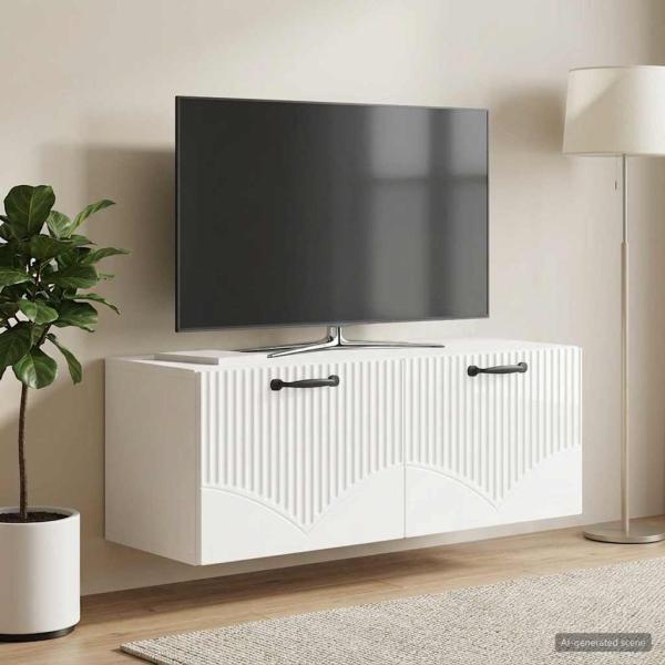 Wandmontierter TV-Schrank Hochglanz Weiß 78,5 x 31 x 30 cm