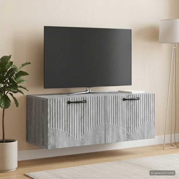 ARDEBO.de - Wandmontierter TV-Schrank Graues Sonoma 78,5 x 31 x 30 cm
