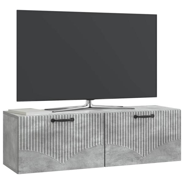 Wandmontierter TV-Schrank Betongrau 98 x 31 x 30 cm