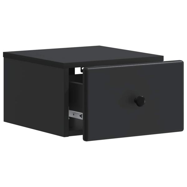 Wandmontierter Nachttisch Schwarz 34,5 x 33 x 20 cm