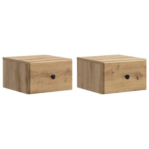 Wandmontierter Nachttisch 2 stk. Artisan-Eiche