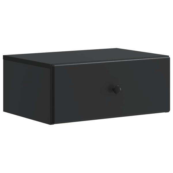 Wandmontierter Nachttisch Schwarz 49 x 34,5 x 20 cm