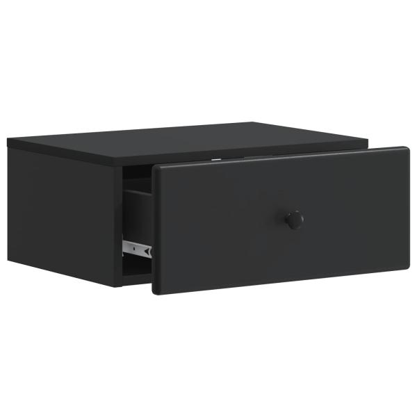 Wandmontierter Nachttisch 2 stk. Schwarz 49 x 34,5 x 20 cm
