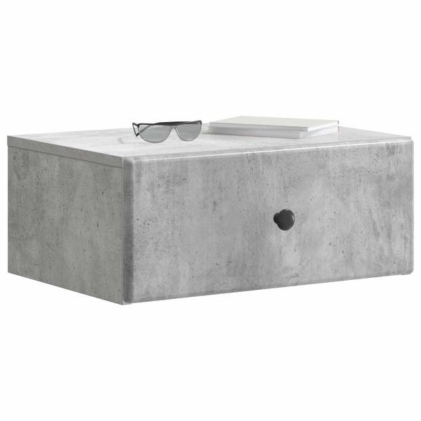 Wandmontierter Nachttisch 2 stk. Betongrau 49 x 34,5 x 20 cm