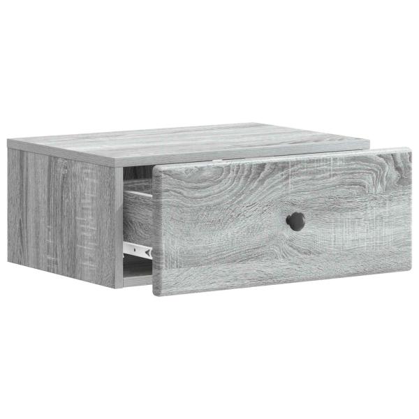 Wandmontierter Nachttisch Graues Sonoma 49 x 34,5 x 20 cm