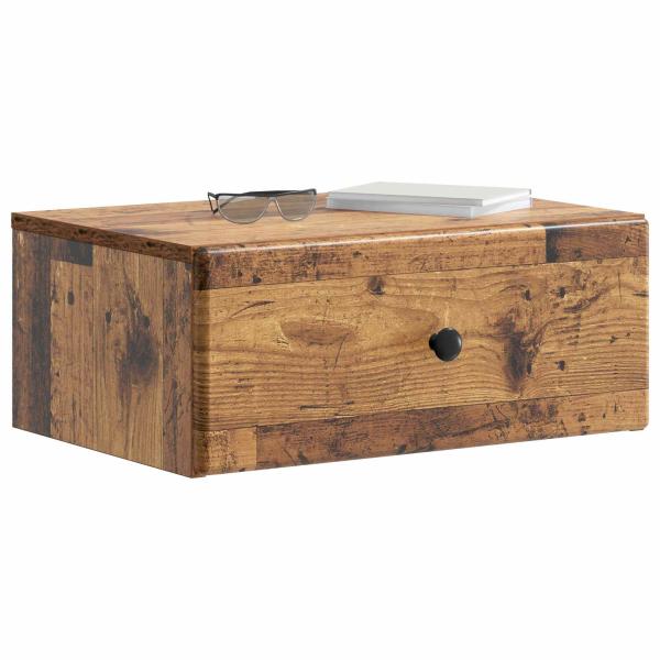 Wandmontierter Nachttisch Altholz 49 x 34,5 x 20 cm