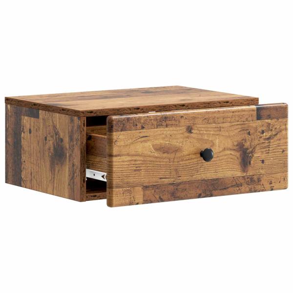 Wandmontierter Nachttisch Altholz 49 x 34,5 x 20 cm