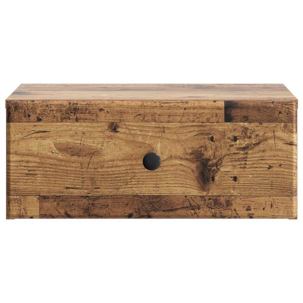Wandmontierter Nachttisch Altholz 49 x 34,5 x 20 cm