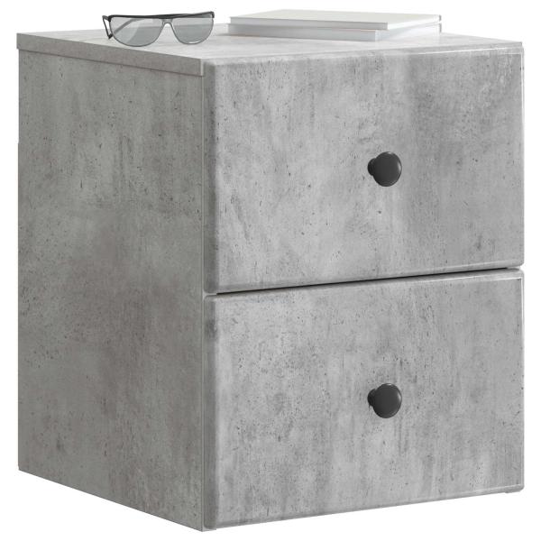 Wandmontierter Nachttisch 2 stk. Betongrau 34,5 x 33 x 40 cm