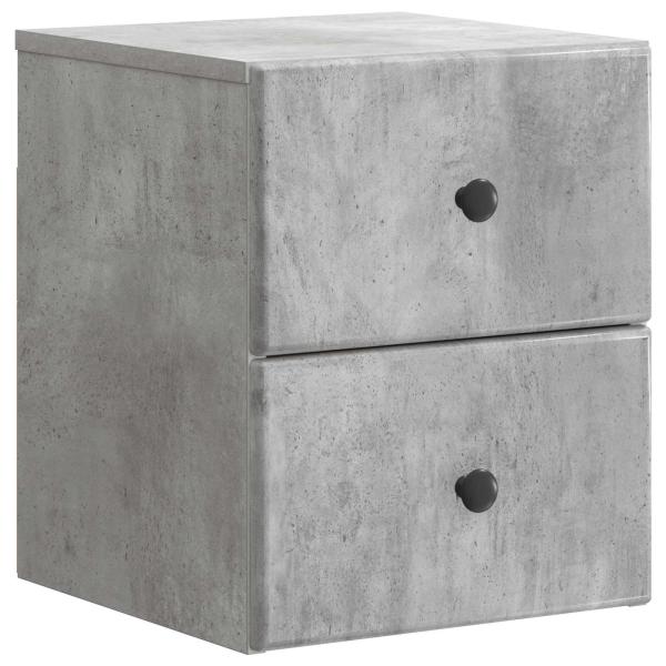 Wandmontierter Nachttisch 2 stk. Betongrau 34,5 x 33 x 40 cm