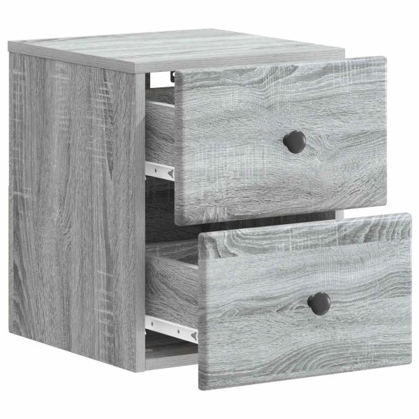 Wandmontierter Nachttisch Graues Sonoma 34,5 x 33 x 40 cm