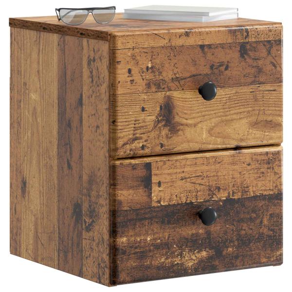 Wandmontierter Nachttisch Altholz 34,5 x 33 x 40 cm