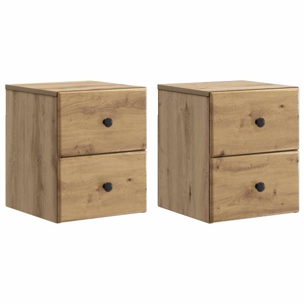 Wandmontierter Nachttisch 2 stk. Artisan-Eiche
