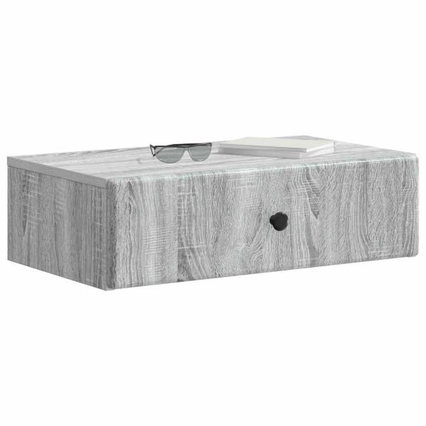 Wandmontierter Beistelltisch Graues Sonoma 59 x 34,5 x 17 cm