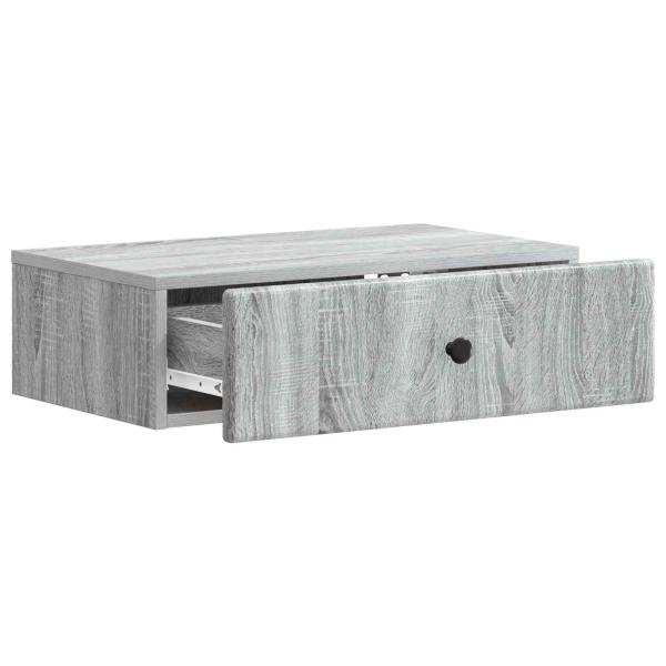 Wandmontierter Beistelltisch Graues Sonoma 59 x 34,5 x 17 cm