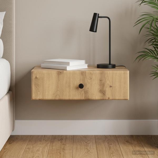 ARDEBO.de - Wandmontierter Beistelltisch 59 x 34,5 x 17 cm Holzwerkstoff