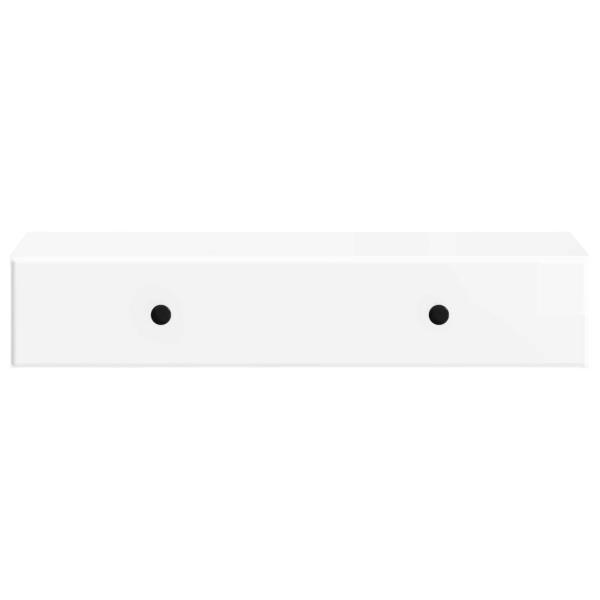 Wandmontierter Beistelltisch Hochglanz Weiß 87,5 x 34,5 x 17 cm
