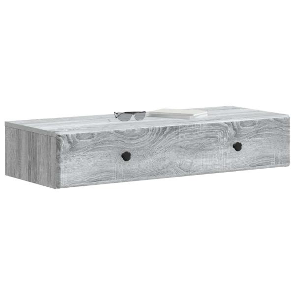 Wandmontierter Beistelltisch Graues Sonoma 87,5 x 34,5 x 17 cm