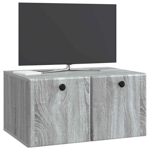 Wandmontierter TV-Schrank 59,5 x 41 x 30 cm Grau Sonoma