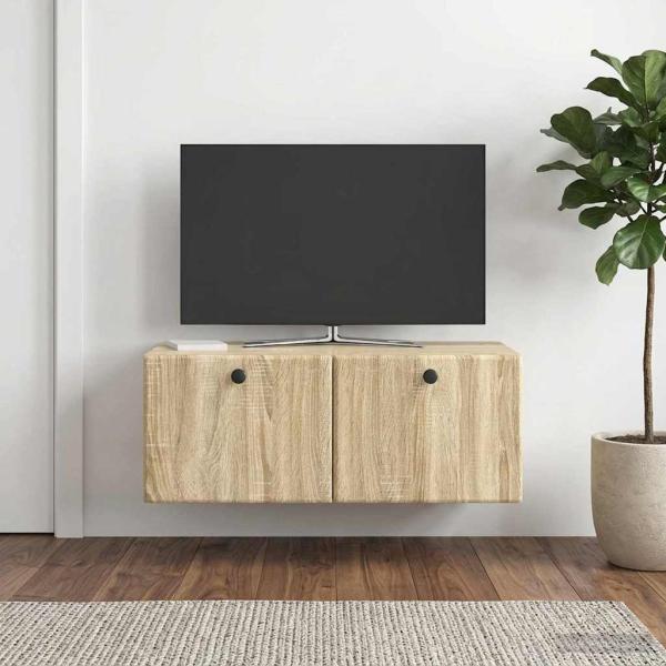 ARDEBO.de - Wandmontierter TV-Schrank 78,5 x 41 x 30 cm Sonoma-Eiche