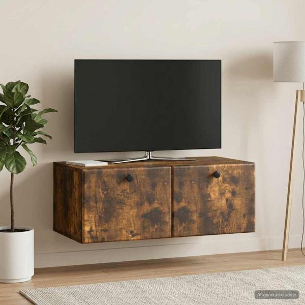 Wandmontierter TV-Schrank 78,5 x 41 x 30 cm Geräucherte Eiche