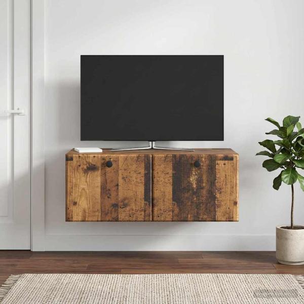 Wandmontierter TV-Schrank 78,5 x 41 x 30 cm Altholz