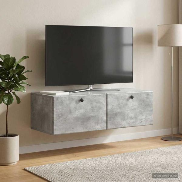 ARDEBO.de - Wandmontierter TV-Schrank 98 x 41 x 30 cm Betongrau