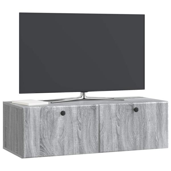 Wandmontierter TV-Schrank 98 x 41 x 30 cm Grau Sonoma