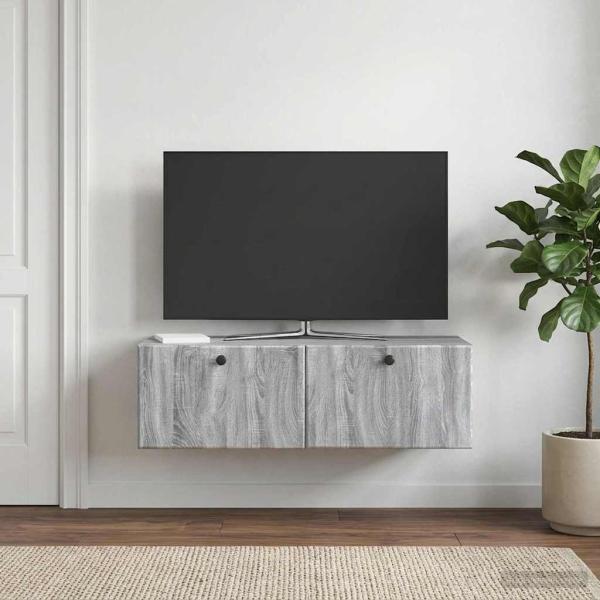 Wandmontierter TV-Schrank 98 x 41 x 30 cm Grau Sonoma