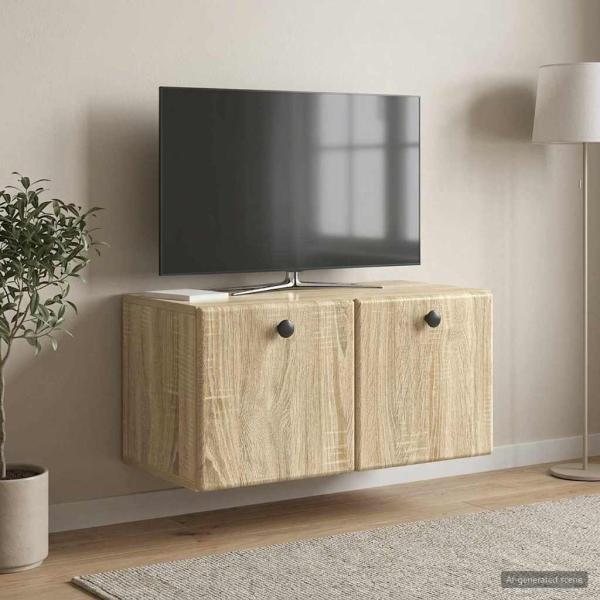 ARDEBO.de - Wandmontierter TV-Schrank 59,5 x 31 x 30 cm Sonoma-Eiche