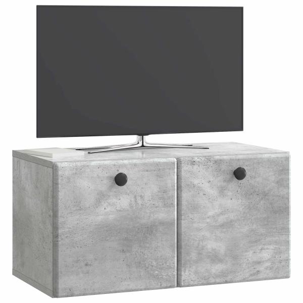 Wandmontierter TV-Schrank 59,5 x 31 x 30 cm Betongrau