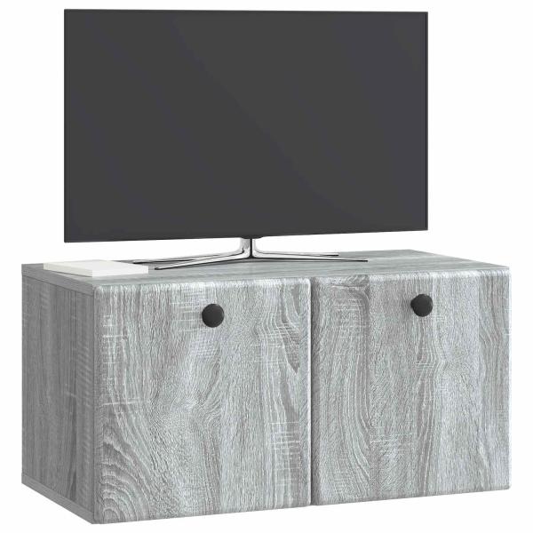 Wandmontierter TV-Schrank 59,5 x 31 x 30 cm Grau Sonoma