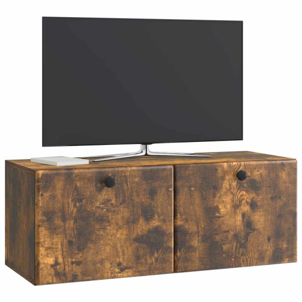 Wandmontierter TV-Schrank 78,5 x 31 x 30 cm Geräucherte Eiche