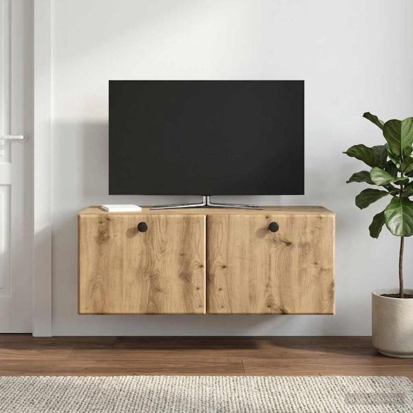 ARDEBO.de - Wandmontierter TV-Schrank 78,5 x 31 x 30 cm Artisan-Eiche