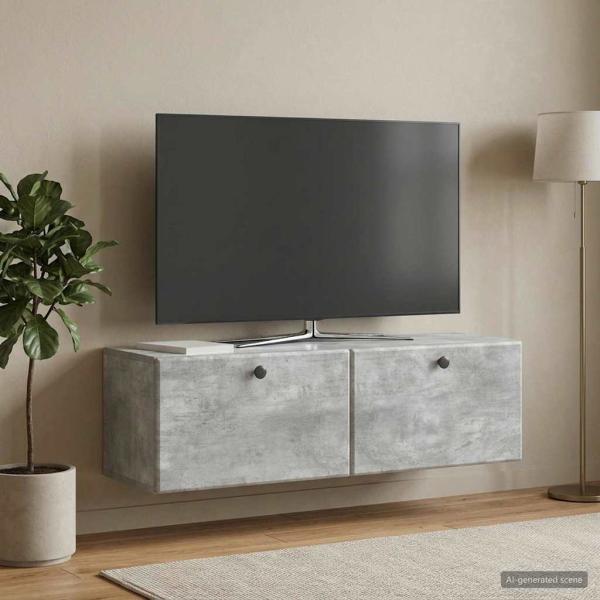 Wandmontierter TV-Schrank 98 x 31 x 30 cm Betongrau
