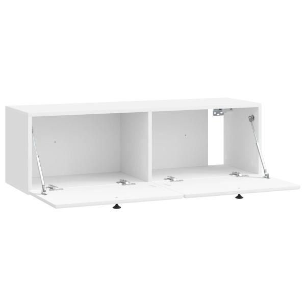 Wandmontierter TV-Schrank 98 x 31 x 30 cm Hochglanz Weiß