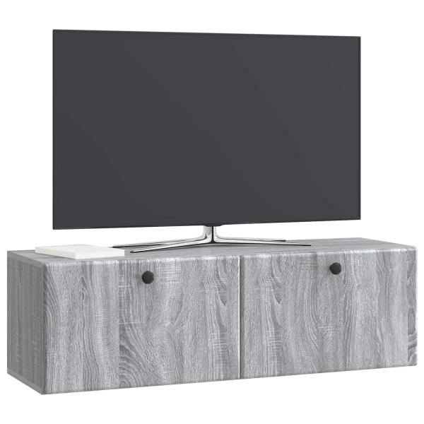 Wandmontierter TV-Schrank 98 x 31 x 30 cm Grau Sonoma