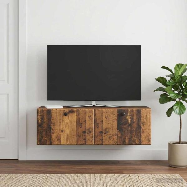 ARDEBO.de - Wandmontierter TV-Schrank 98 x 31 x 30 cm Altholz Holzwerkstoff