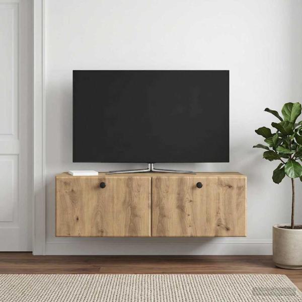 ARDEBO.de - Wandmontierter TV-Schrank 98 x 31 x 30 cm Artisan-Eiche