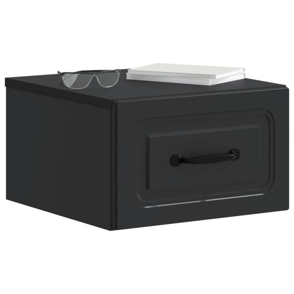 Wandmontierter Nachttisch Schwarz 34,5 x 33 x 20 cm