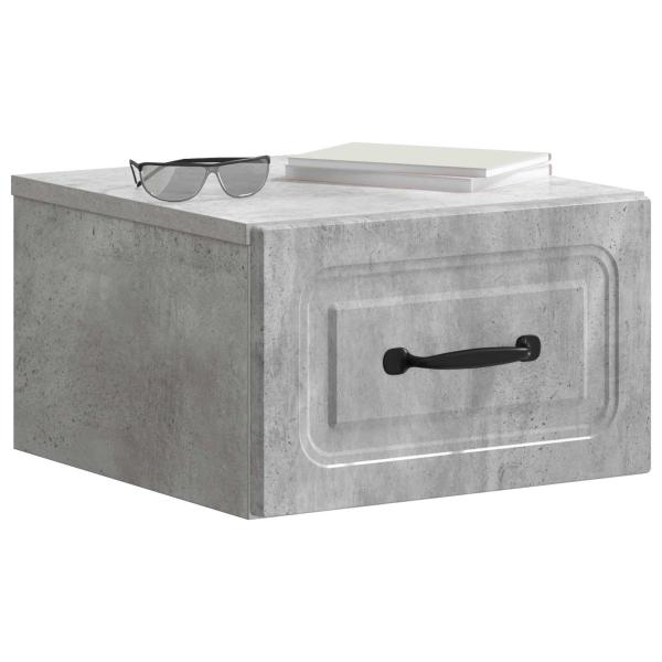 Wandmontierter Nachttisch Betongrau 34,5 x 33 x 20 cm