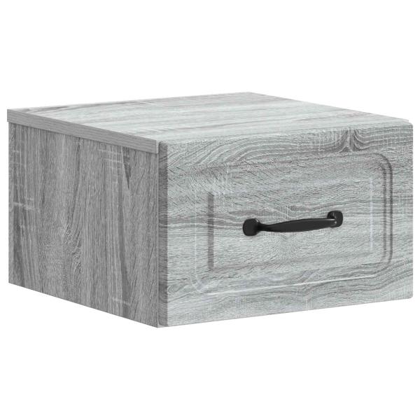 Wandmontierter Nachttisch 2 stk. Graues Sonoma