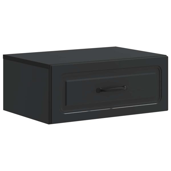 Wandmontierter Nachttisch Schwarz 49 x 34,5 x 20 cm